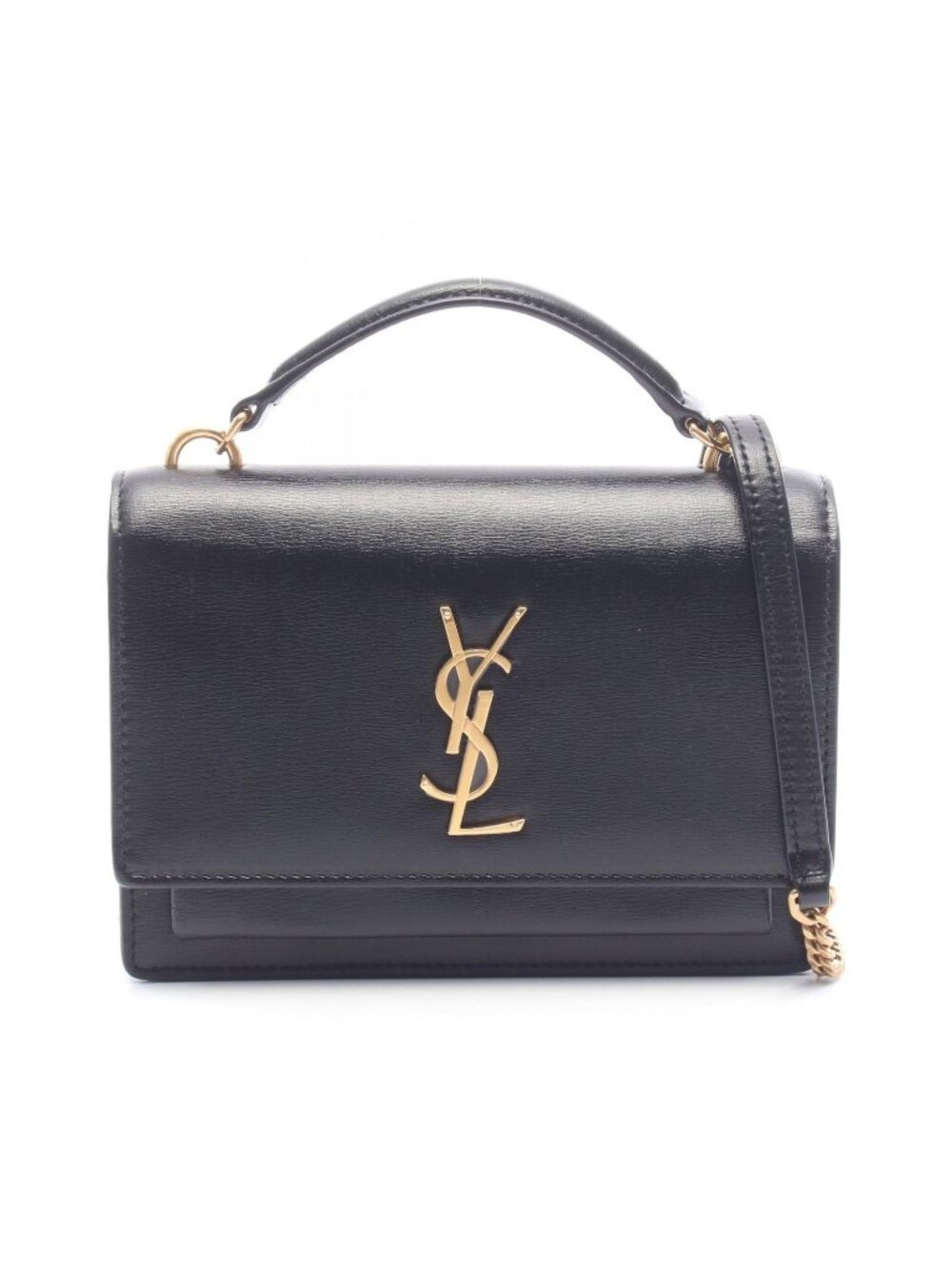 Saint Laurent Paris Shoulder Bag Sunset Black Leather Chain Wallet